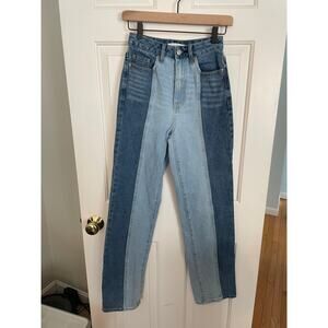 Pacsun Womens Jeans All Cotton 90's Boyfriend Size 24 Two Toned Straight Flaw